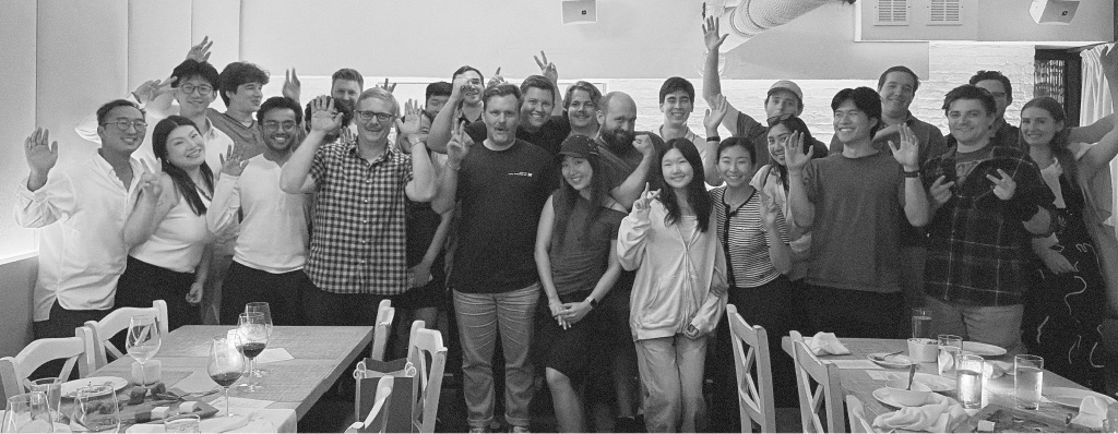 The TextQL team at a team dinner